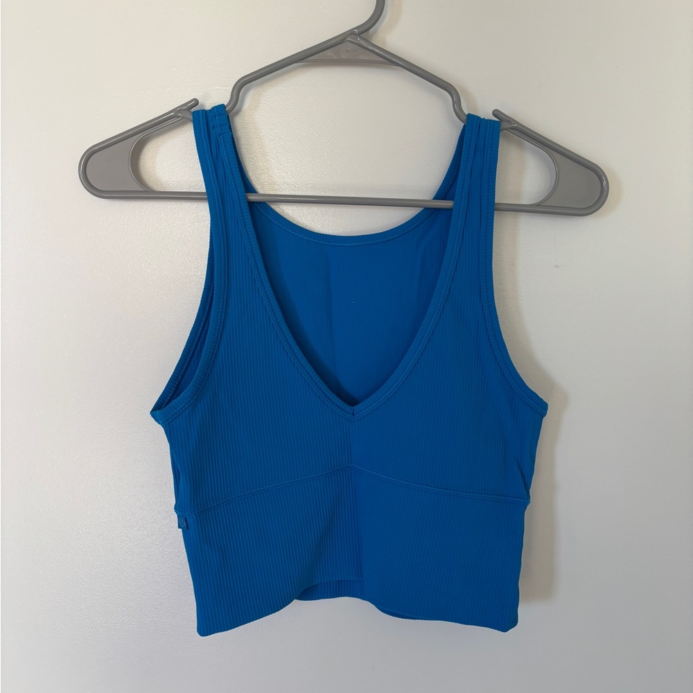 Lululemon Bright Blue Ribbed Reversible Crop Top